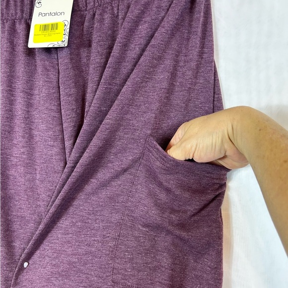 NWT Pantalon Women’s Purple Wide Leg Stretch Pants /  size XL - Picture 5 of 9